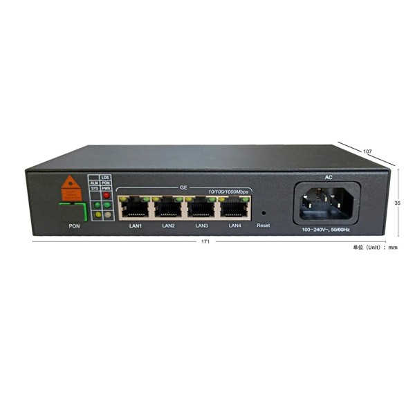 BL-G804i GPON Industrial ONU AC100-240V Power 4GE XPON ONT